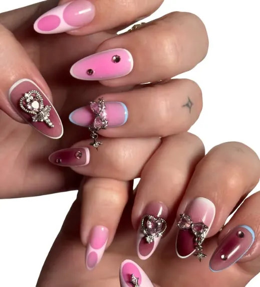 Pink Chrome With Charms